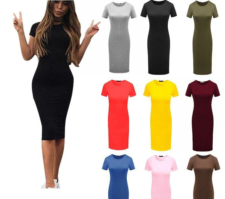 shopee robe à manches courtes pour femmes