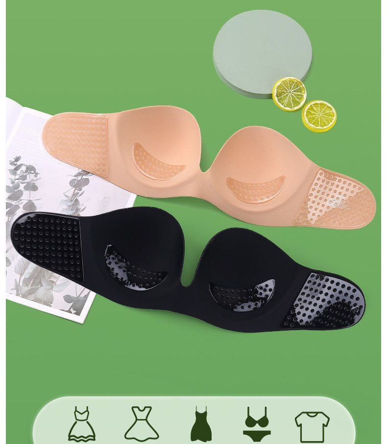 Patch de soutien-gorge une pièce push-up en forme de U anneau en acier antidérapant respirant patch de soutien-gorge invisible
