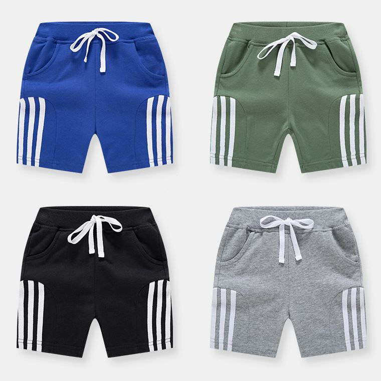 Nouveaux shorts pour enfants, pantalons à cinq points pour garçons à trois bandes, pantalons décontractés en coton