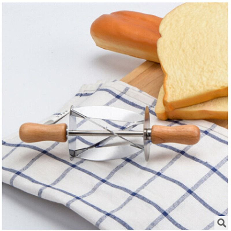 Nouveau couteau à pâte triangulaire de cuisine en acier inoxydable, couteau à rouleau, couteau à roue à croissant, outils de cuisson 20cm