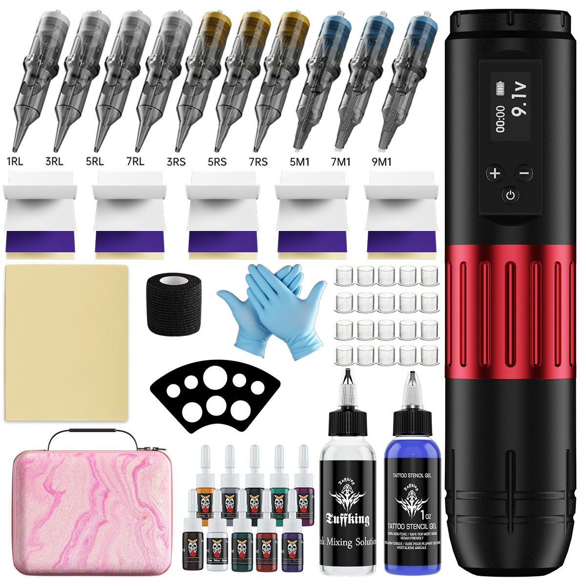Kit de machine à tatouer sans fil Tuffking, idéal pour les artistes à la recherche d'une solution tout-en-un.
