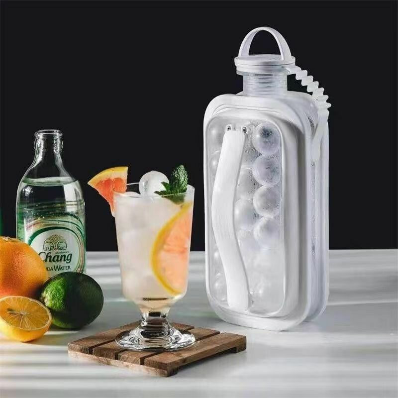 Bouteilles sont des moules à glaçons portables 2 en 1, également appelés "ice kettle" ou bouteilles à glaçons.Fonctionnalité 2 en 1 : Elles servent à la fois à congeler de l'eau en glaçons ronds et à